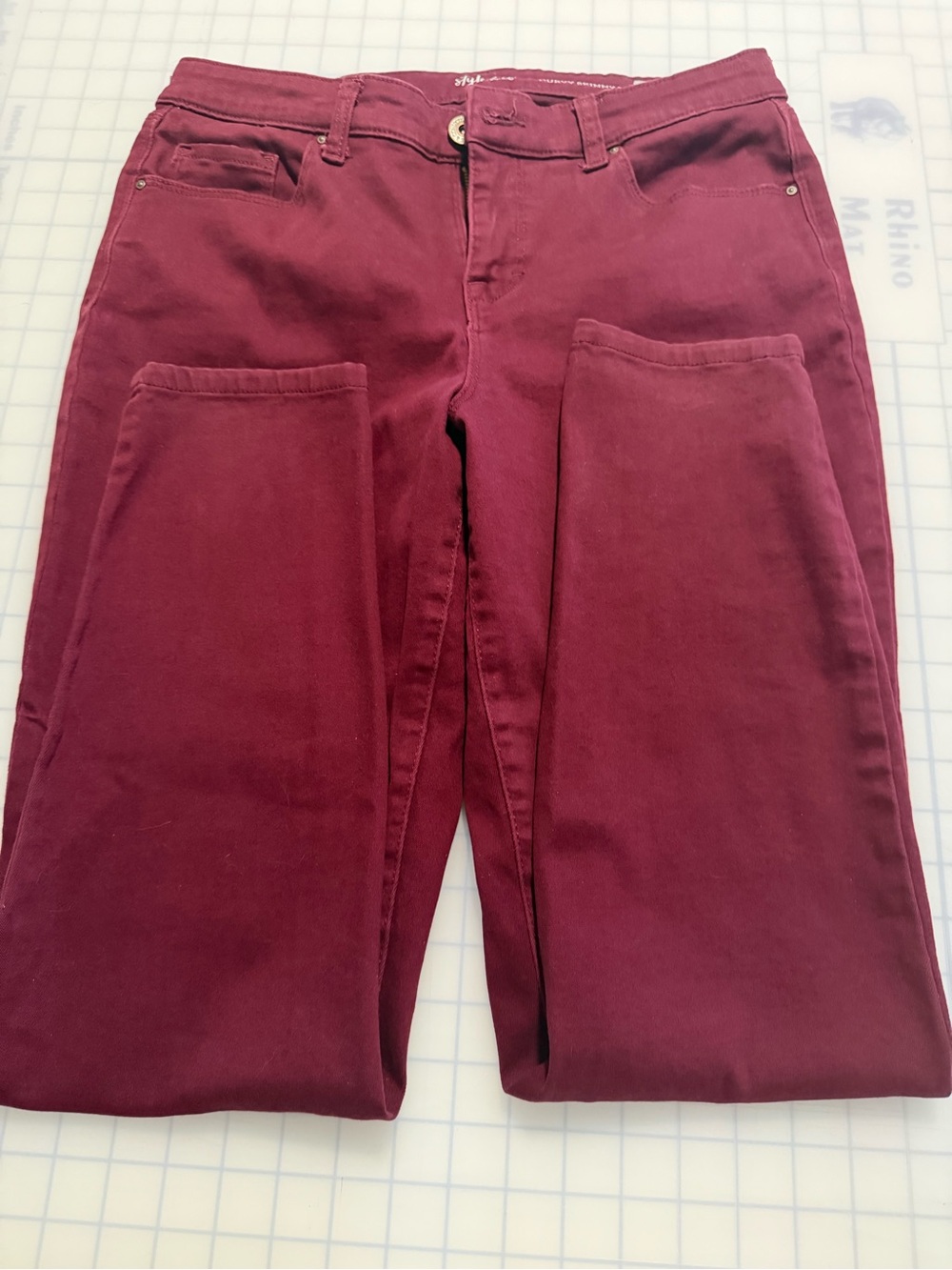 Style & Co. Skinny Jeans in Burgundy Wine